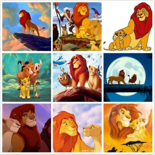 Disney Full Round Drill 5D DIY Diamond Painting Lion King Flower Butterfly Diamond Embroidery Cross Stitch Kits Mosaic Kids Gift