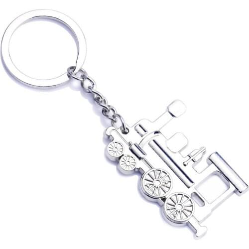 FREE SHIPPING by FEDEX 100pcs/lot Novelty Locomotive Keychain Creative Metal Key Chains Laser Custom Logo