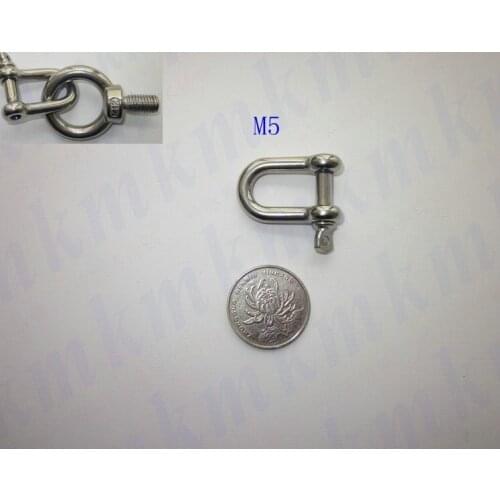 Free Shipping Wholesale Stainless Steel Small Mini Type D and Dee M5 Screw Pin Anchor Shackle