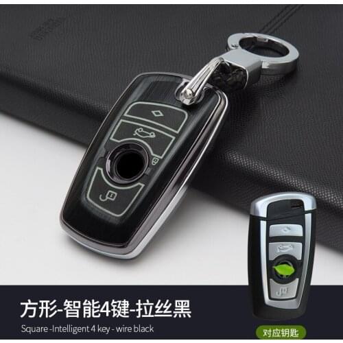 Aluminium alloy Smart Key Case Cover for BMW 525li New 3 Series 5 Series 7 Series X6 X3 X4 Car Key Protective Shell Holder Ring