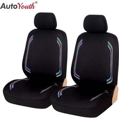 AUTOYOUTH Black 2PCS Car Seat Cover Unique Light-sensitive Fashion Design Seat Cover For Removable Seat headrest Car Interiors