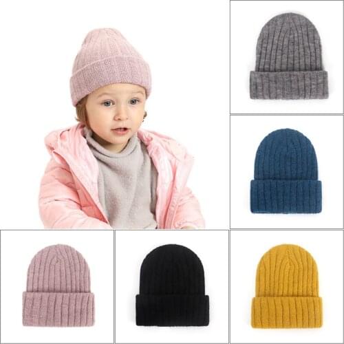 Childrens Warm Hat 18*16cm 6months-4 years kid New Cotton And Cashmere Baby Pullover Warm Knitted Winter Winter Hat Outdoor