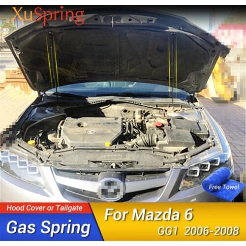 For Mazda 6 Mazda6 GG1 2002-2008 Car Hood Spring Shock Struts 2pcs/set Hydraulic Rod Gas Shock Damper Absorber Accessories