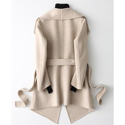 Double Sided Cashmere Jackets Autumn Winter Wool Coat Women Top Quality Warm Overcoat abrigo ydm005 MF639