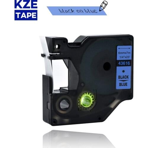 Dymo d1 6mm 43616 black on blue label tapes Ribbon compatible Dymo D1 label printer for Dymo Label Printer DYMO LM160 LM280