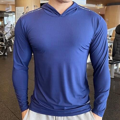 Running Long sleeve T Shirt Men Fitness New Autumn winter Slim Fit Sports T-Shirt elastic fitness Gym Bodybuilding training