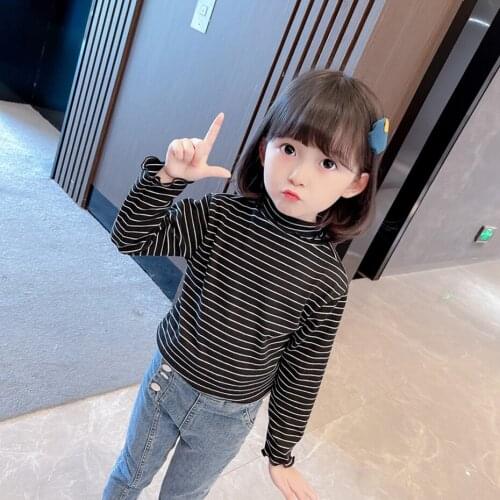 T-shirt For Girls Striped Pattern Girls T Shirt Casual Style Kids Tshirt Spring Autumn Child Girl Clothes