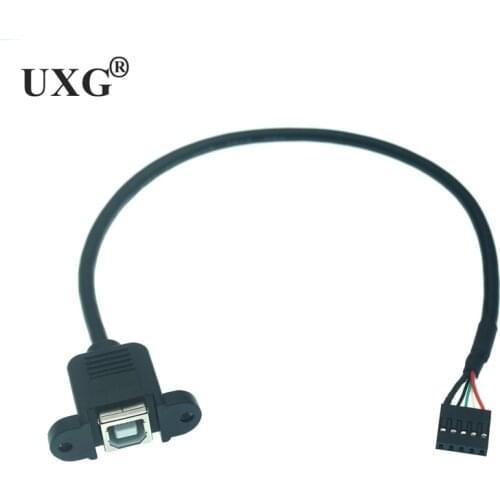 USB 2.0 B Type Female socket Printer Panel Mount to Pitch 2.0mm 5pin Housing PCB Motherboard Dupont Cable 0.25m 0.5m