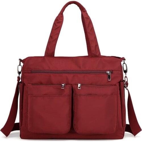 2021 Hot Women Multi-Pocket Travel Storage Bag Laptop Briefcase for Office Teacher Nurse Chic Leisure High-Capacity Solid Color