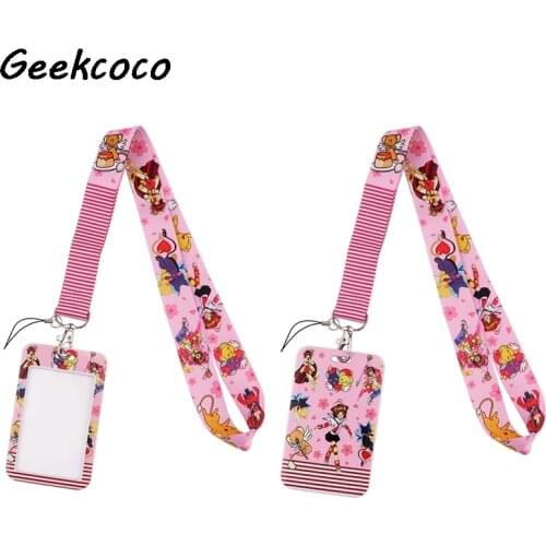 J2450 Anime Necklack Lanyard Key Gym Strap Multifunction Mobile Phone Decoration With Card Holder Cover For Fans