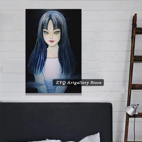 Junji Ito Anime Poster Decorative Painting Canvas Wall Art Living Room For Living Room Framework Artwork
