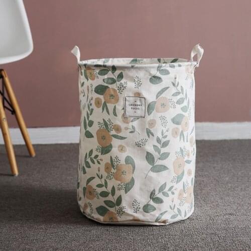 Home Laundry Clothes Basket Cute Polar Bear Foldable Storage Bucket For Picnic Baby Toys Cotton Canvas Organizer