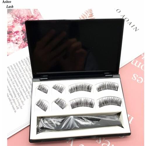 Magnetic Eyelashes With Magnets Natural Handmade 3D/6D Magnet Fake Lashes Acrylic Box Makeup Tool Cosmetics