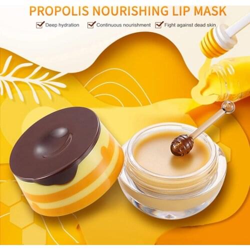 Propolis Moisturizing Lip Mask Sleep Lip Balm Nourishing Anti-wrinkle Lip Care Anti-cracking Unisex With Brush Lip Care TSLM2