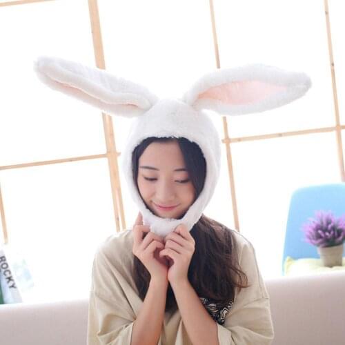 Cute Girls Hat Plush Rabbit Bunny Ears Hat Earflap Earflaps White Hat Head Black Supplies With Cap Bunny Hats Warmer P Q2H8