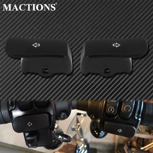 Motorcycle Black Turn Signal Extension Cap Switch Button Extended Cover For Harley Softail Deluxe FLSTN 2011-UP Sportster XL