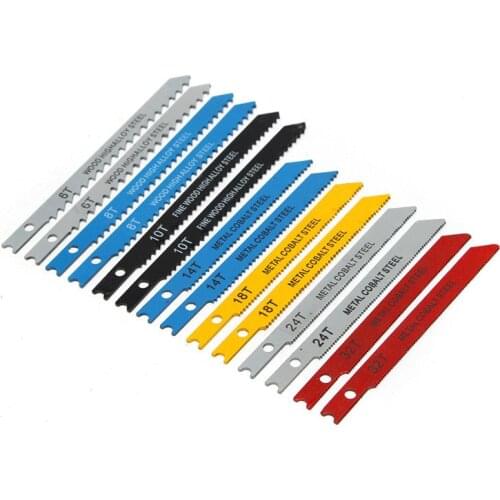 25% Hot Sale 14pcs U Fitting Jigsaw Blades Set Metal Plastic Wood Jig Saw Tool High Quality