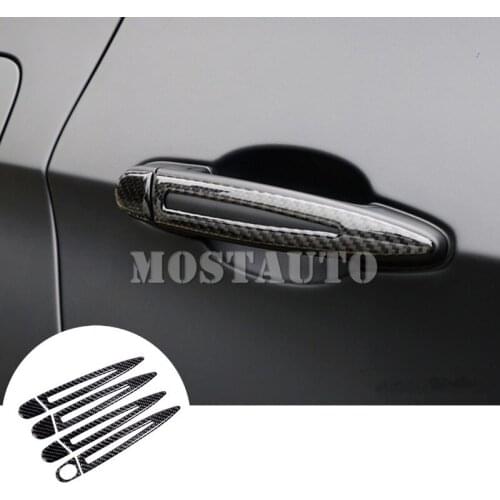 For BMW 3 Series E90 E92 E93 Carbon Fiber Car Door Handle Trim Cover 2008-2012 8pcs Car Accessories Interior Car Decor Car Trim