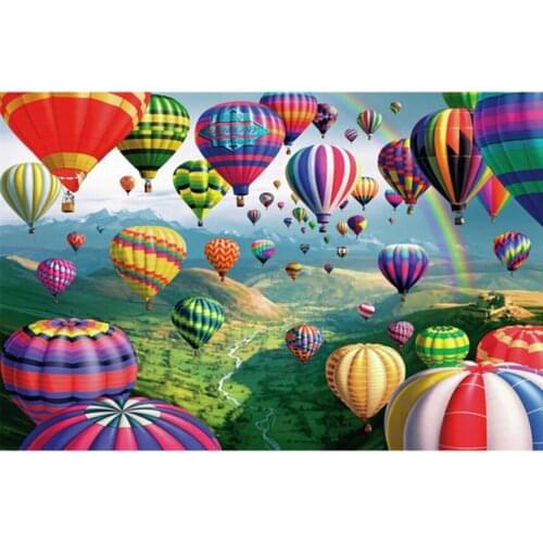 Sky multicolored hot air The wooden puzzle 1000 pieces ersion paper jigsaw puzzle white card adult childrens educational toys