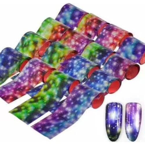 NEW Rainbow Holographic 16rolls/Lot nail art foils wraps transfer glitter sticker polish decal metallic decoration 4*120CM