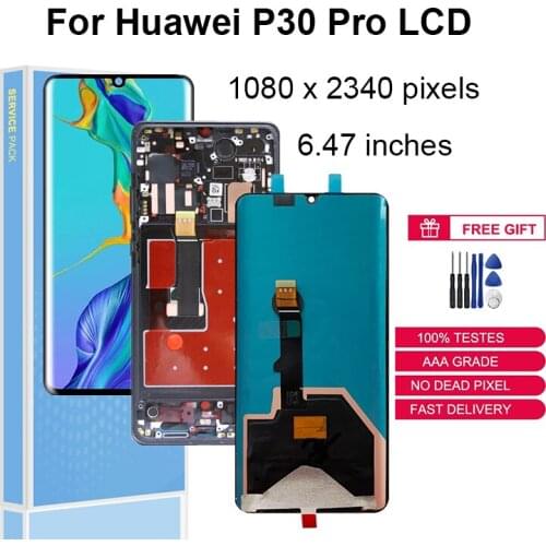 OLED For Huawei P30 Pro LCD Display Touch Screen Digitizer Replacement Parts VOG-L04 VOG-L09 VOG-L29 VOG-TL00 LCD With Frame