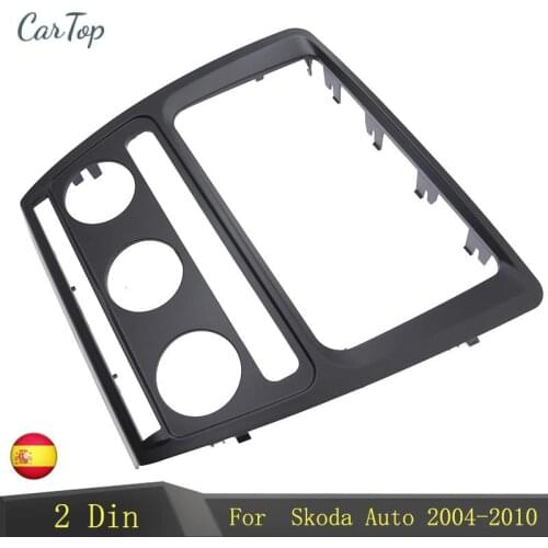 Car Refitting 2 Din Fascia for SKODA OCTAVIA AUTO AC 2004-2010 Audio Stereo Radio DVD CD Panel Dash Mount Trim Kit Frame
