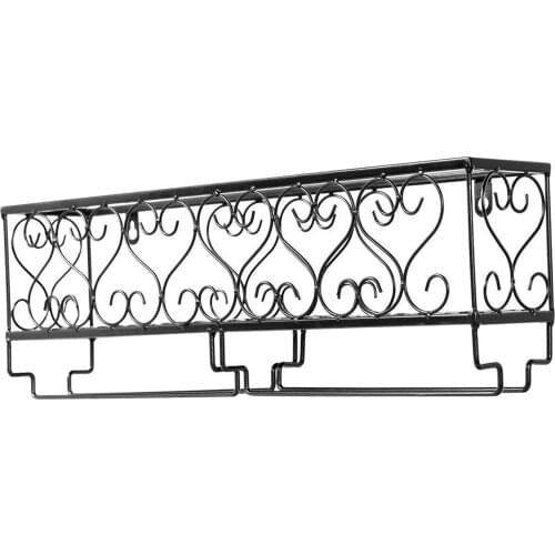 Hanging Wall Mounted Wine Champagne Glass Goblet Stemware Rack Bottle Holder