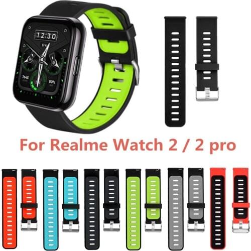 Silicone Strap For Realme Watch 2 2 Pro band Two Color Sports Watchstrap Accessories Watch Strap For Realme Watch S S Pro Band