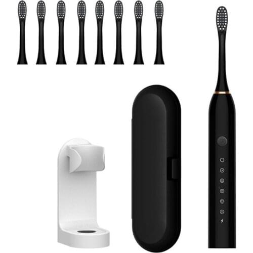 Ultrasonic Electric Toothbrush Adult Timer Brush 6 Modes USB Rechargeable IPX7 Tooth Brush Replacement Heads Set