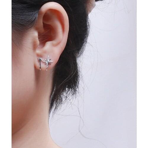 Todorova Fashion Star Ear Cuff Non Pierced Micro Pave CZ Zircon Small Sized Girl Clip Earring For Women Korean Earcuff Jewelry