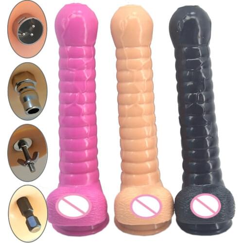 Thick Sex Machine Attachment Super Large Big Accessories Thread Dildo Suction Cup Anal Plug Bead Love For Women Man Y78