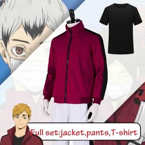 Haikyuu Season 4 Inarizaki High Koko Uniform No.7 Miya Atsumu No.11 Osamu Miya Volleyball Cosplay Sportswear Jacket Pants Tshirt