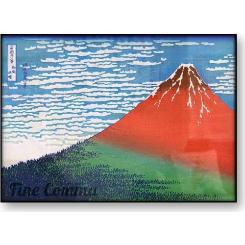 Japanese Art Poster Fine Wind Clear Morning Katsushika Hokusai Mount Fuji Canvas Print Wall Art Painting Ukyioe Home Decor