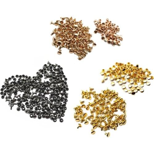 100 Sets Double Cap Rivets 6 x 6mm Stud Rivets DIY Leather Craft Repair