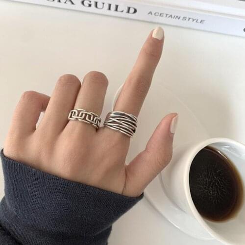 Multilayer Cross Wound Hollow Geometry Index Finger Opening Rings For Women Couple Trend Jewelry Gifts R385