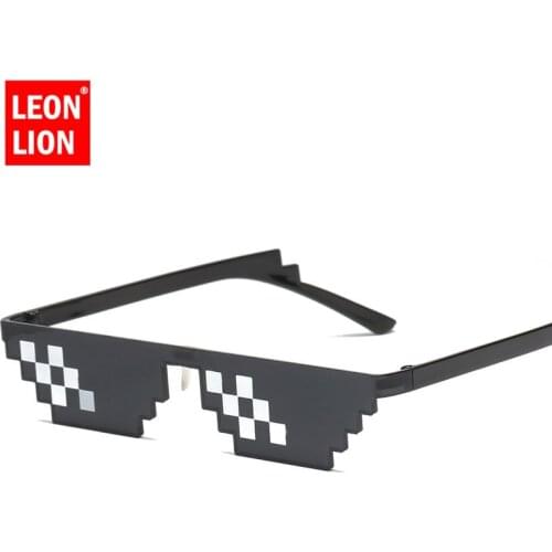 LeonLion Two Dimensions Mosaic Sunglasses Women Vintage Small Frame Glasses Lady Retro Metal Sun Glasses Lunette De Soleil Femme