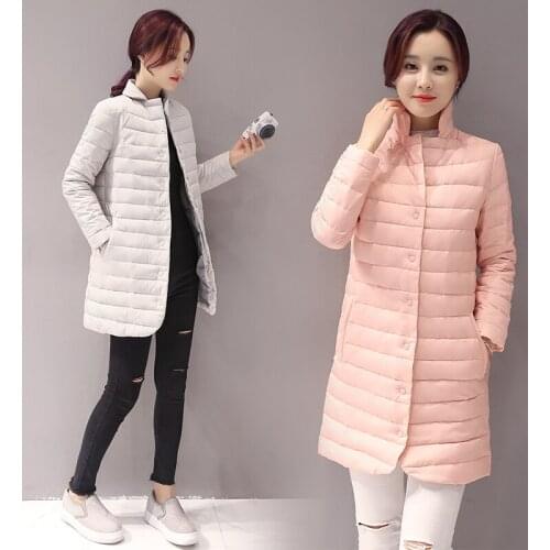 My New In Casual Ultralight Down Cotton Coat Women Winter Jacket Womens Jackets Long Overcoat Outerwear manteau femme