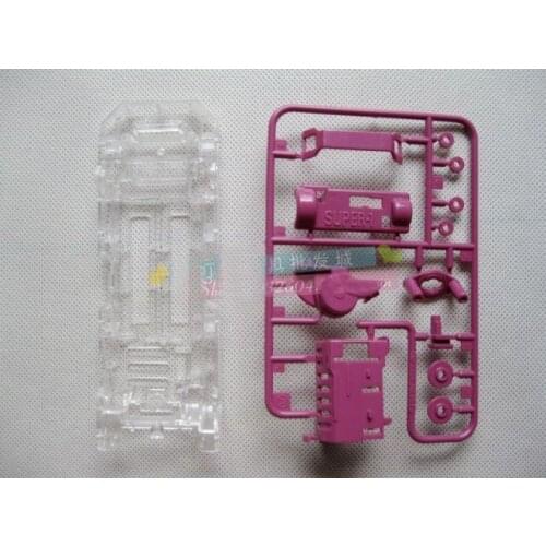 1Set 17101 Clear Chassis With Pink Accessory for Unrestricted Rail Mini 4WD Racing Car Model War Dragon MINI 4WD