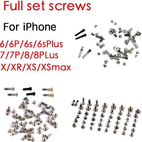 1set New Full Complete Screws Set With Bottom Screw For iPhone 6 6Plus 6s 6sPlus 7 7Plus 8G 8 Plus X XR XS Max