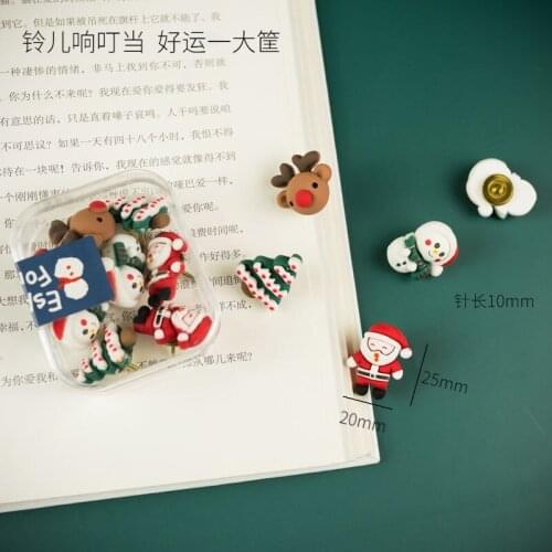 10Pcs Christmas Thumbtacks Round Shape Push Pins Thumb Tacks for Notice Board Cork Board Paper Photo Wall Studs Pins Sationery