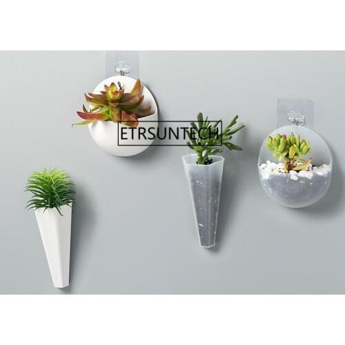 100pcs Hanging Vase Stick Pots Planters Wall Hanging Bucket Pastoral Flower Holder Garden Home Decoration Supplies
