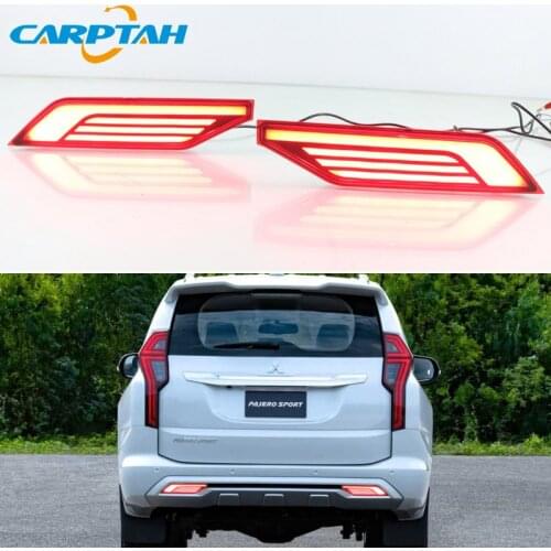 2PCS For Mitsubishi Pajero Montero Sport 2019 2020 LED Rear Fog Lamp Multi-function Car LED Bumper Light Brake Light Reflector