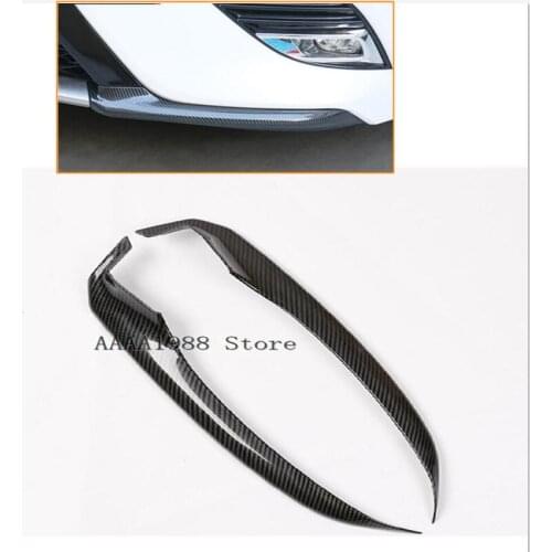 2 pcs Car Front Bumper Lip Corner Cover Trim Protector Carbon Fiber Sticker For Toyota Camry Sport 2018 2019 2020