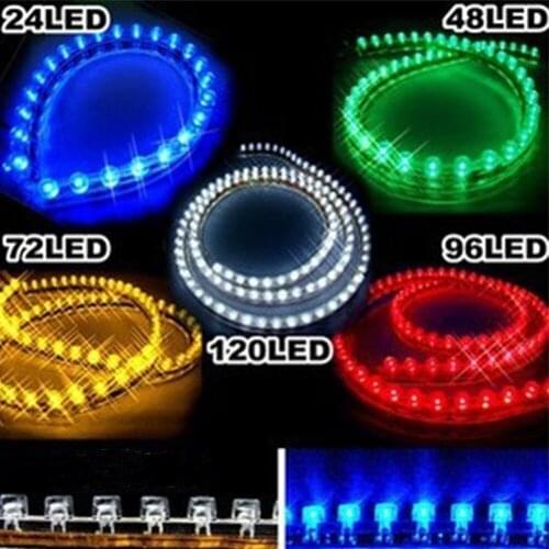 2Pcs DC12V PVC 24cm 48cm 72cm 96cm 120cm LED Lamp Strip Flexible Decorative Light Car Light Assembly Blue White Green Yellow Re