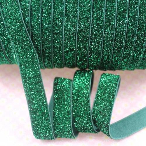 5/8" 16mm DL-19 frosted glitter velvet elastic ribbon for baby headband material, 50 yards/lot/color