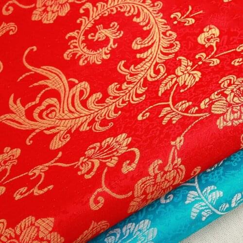 500cm*150cm Imitation silk fabric furniture cushion fabric brocade fabric phoenix satin fabric high quality dress DIY colth