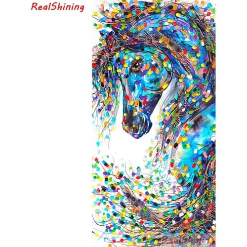 5D Diy Diamond Painting Cross Stitch full Square Diamond Embroidery Color horse picture for room Decor H1691