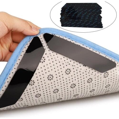 8pcs Door Mat Anti-slip Stickers Rug Grippers Self-Adhesive Carpet Corners Washable Tape Gripper for Bath Matm