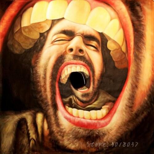 5D Diy Diamond Painting Cross Stitch Needlework Mans Painful Mouth 3D Diamond Embroidery Full Round Mosaic Decoration Resin Kit