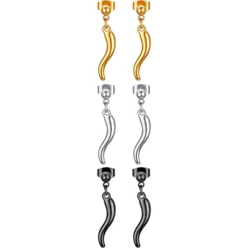 Boniskiss 2020 Simple Fashion Wave Shape Long Stainless Steel Earrings Gold Silver Color Stud Earrings For Women oorbellen